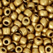 Glasperlen rocailles 6/0 (4mm) Antique gold metallic